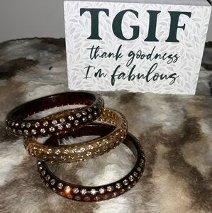 Brown & Nude Bangle Bracelet Set